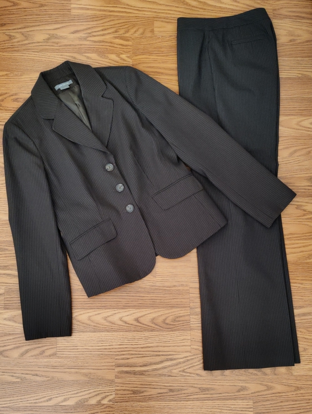 Ann Taylor Women's Pinstripe Suit Jacket & Pants - Brown
